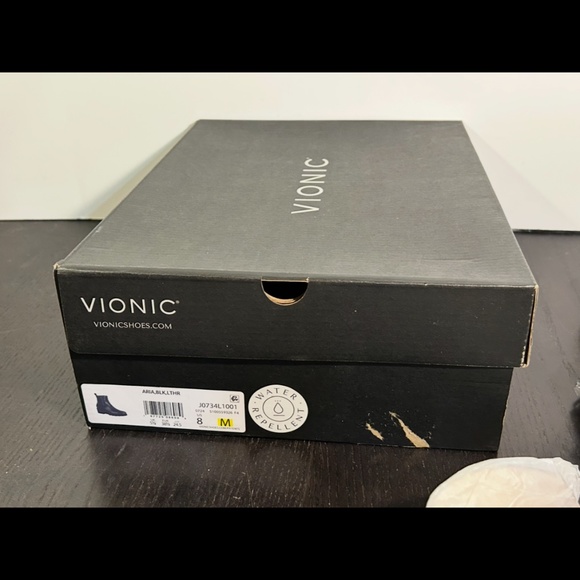 Vionic Aria Water Repellent Leather Platform Wedge Boots Black Womans 8M - Picture 16 of 16